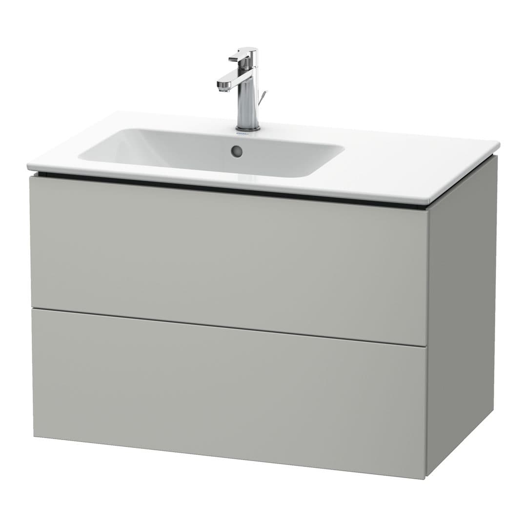 Duravit L-Cube – Έπιπλο Νιπτήρα – 820 mm, 2 συρτάρια, νιπτήρας αριστερά – Concrete grey Matt, Decor (LC629100707)