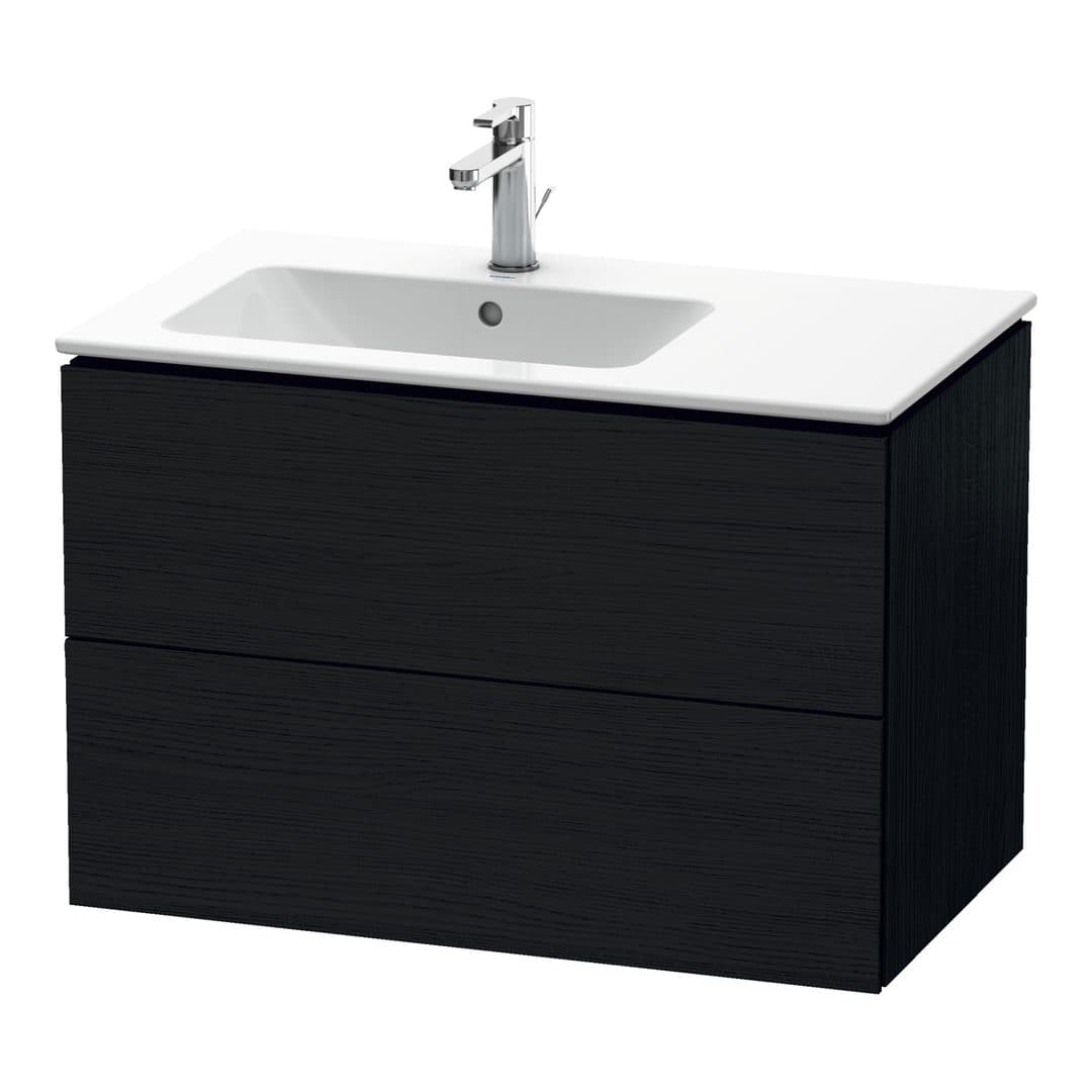 Duravit L-Cube – Έπιπλο Νιπτήρα – 820 mm, 2 συρτάρια, νιπτήρας αριστερά – Black oak Matt, Decor (LC629101616)