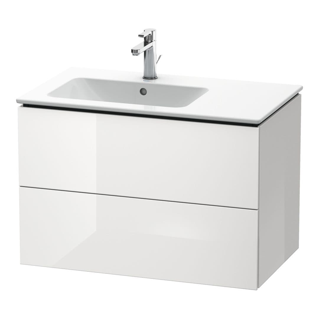 Duravit L-Cube – Έπιπλο Νιπτήρα – 820 mm, 2 συρτάρια, νιπτήρας αριστερά – White High Gloss, Decor (LC629102222)
