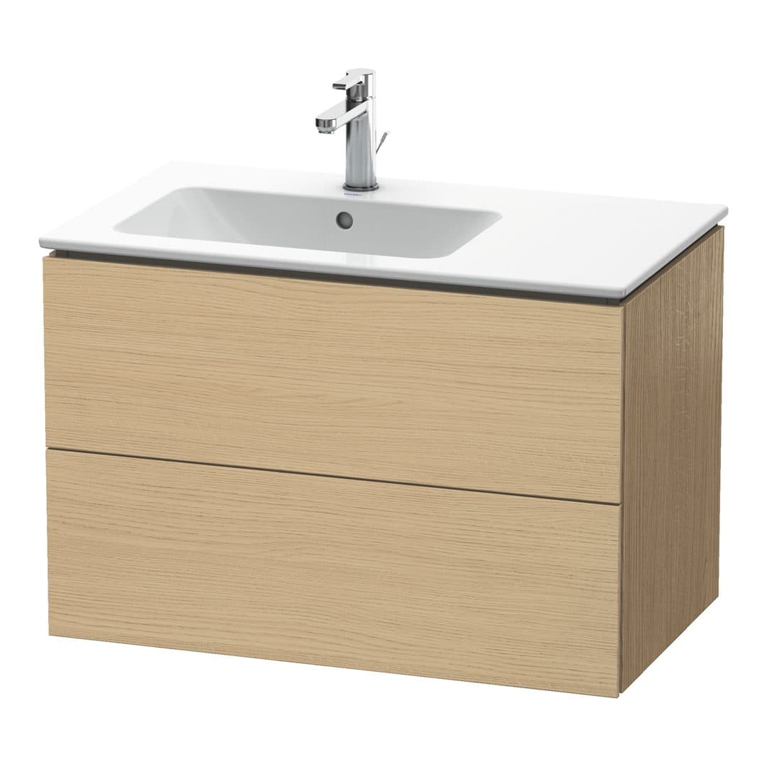 Duravit L-Cube – Έπιπλο Νιπτήρα – 820 mm, 2 συρτάρια, νιπτήρας αριστερά – Natural oak, Decor (LC629103030)