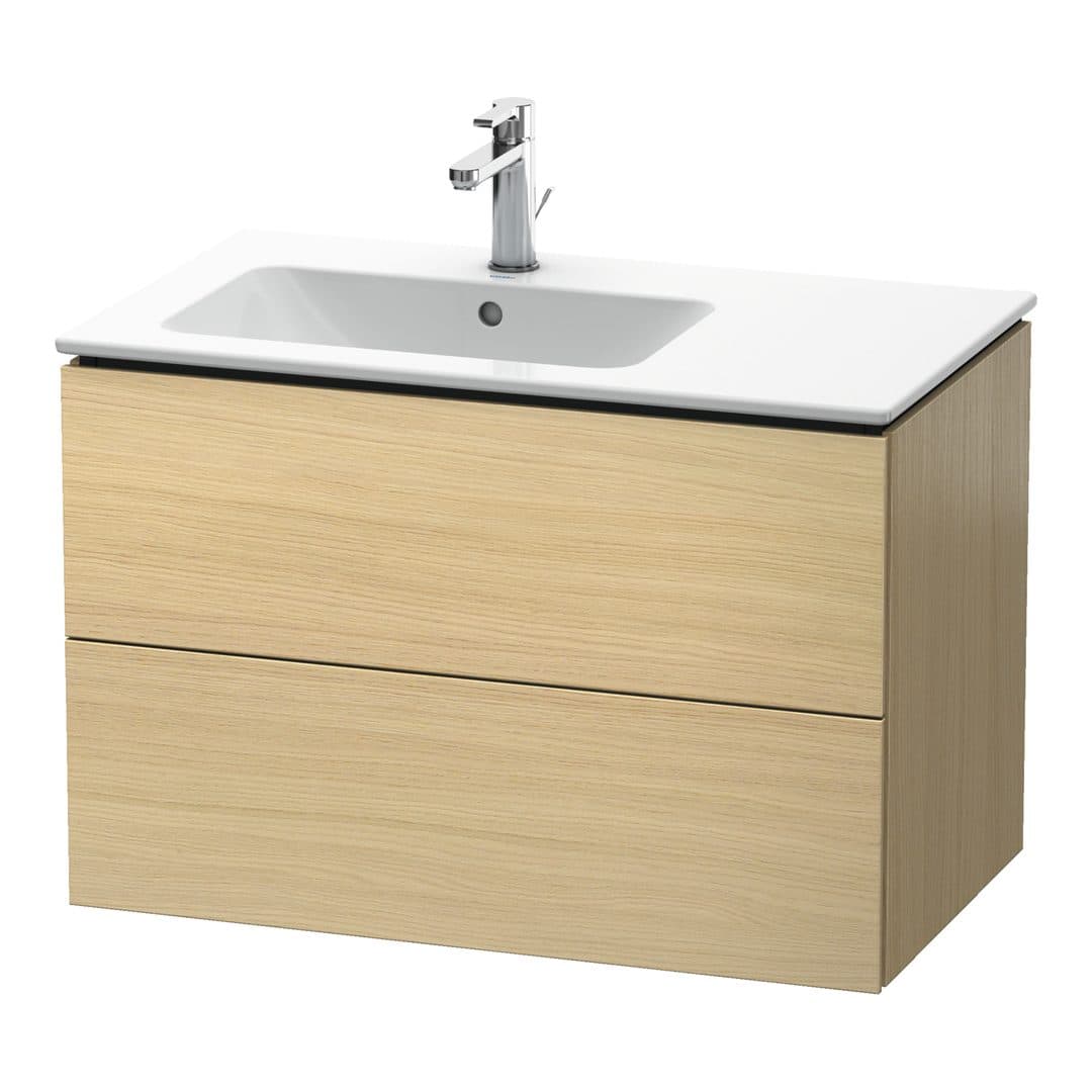 Duravit L-Cube – Έπιπλο Νιπτήρα – 820 mm, 2 συρτάρια, νιπτήρας αριστερά – Mediterranean oak Matt, Real wood veneer (LC629107171)