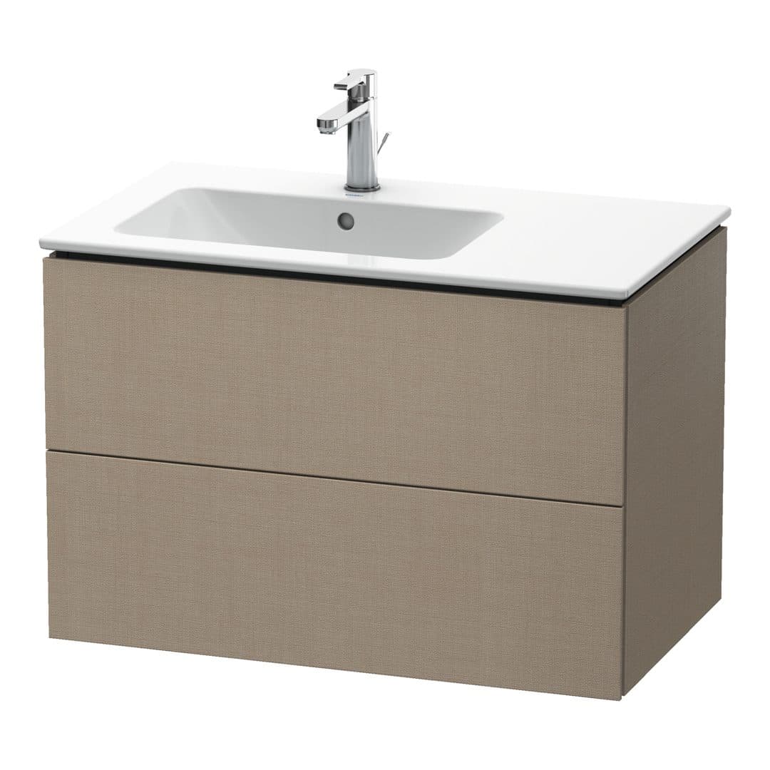 Duravit L-Cube – Έπιπλο Νιπτήρα – 820 mm, 2 συρτάρια, νιπτήρας αριστερά – Linen Matt, Decor (LC629107575)
