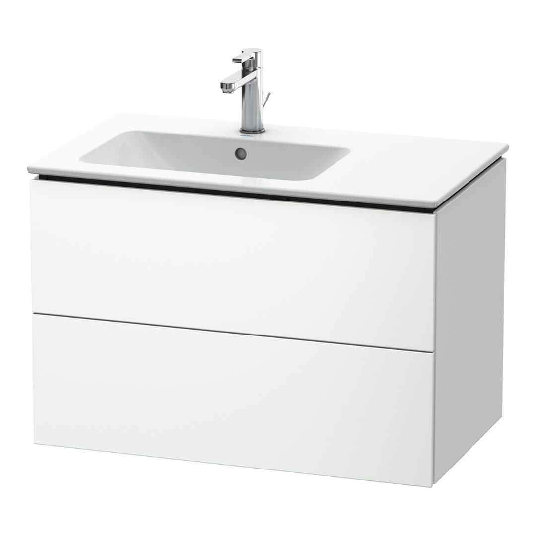 Duravit L-Cube – Έπιπλο Νιπτήρα – 820 mm, 2 συρτάρια, νιπτήρας αριστερά – White Super Matt, Decor (LC629108484)