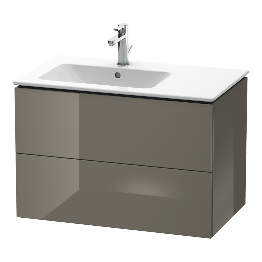 Duravit L-Cube – Έπιπλο Νιπτήρα – 820 mm, 2 συρτάρια, νιπτήρας αριστερά – Flannel Grey High Gloss, Lacquer (LC629108989)