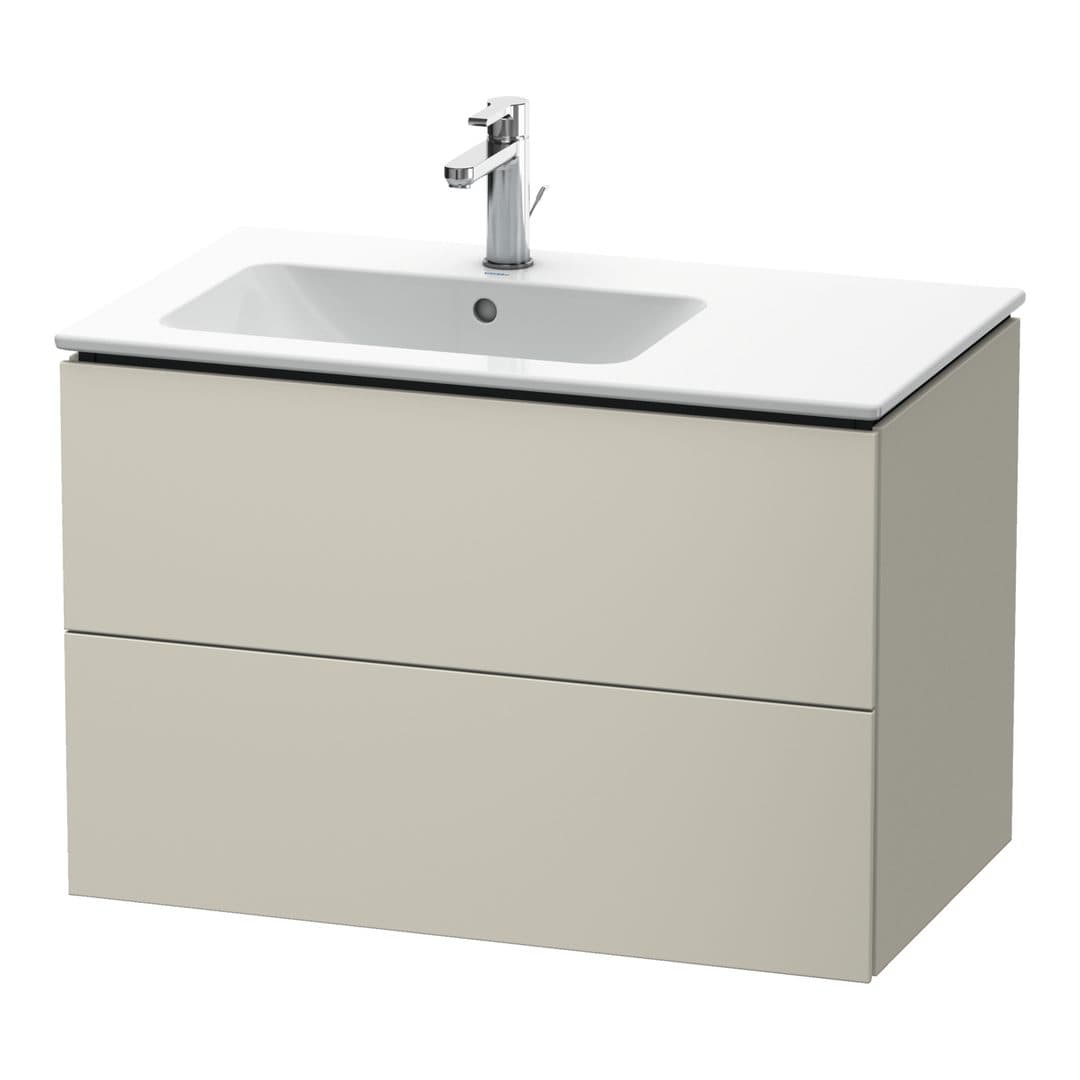 Duravit L-Cube – Έπιπλο Νιπτήρα – 820 mm, 2 συρτάρια, νιπτήρας αριστερά – Taupe Matt, Decor (LC629109191)