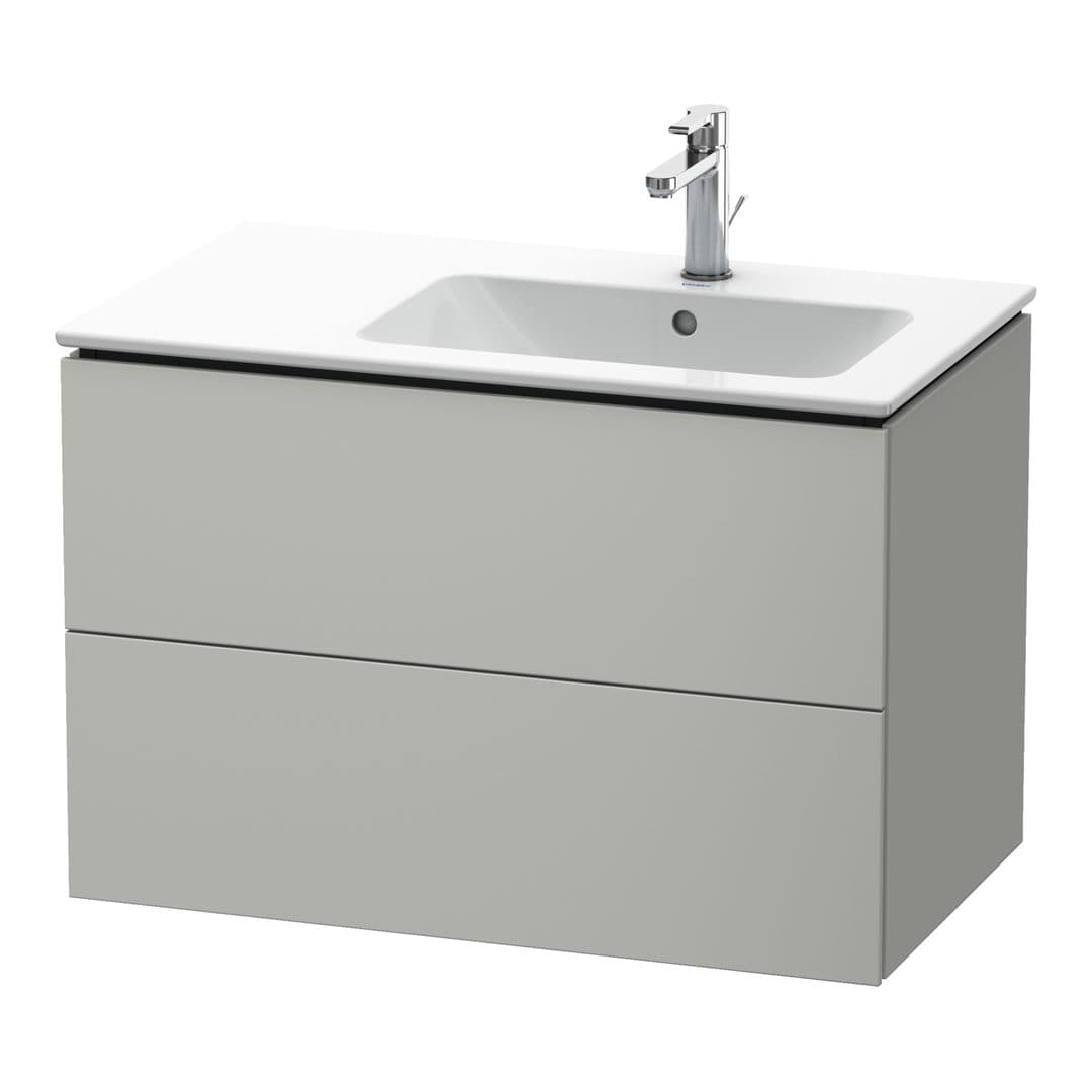 Duravit L-Cube – Έπιπλο Νιπτήρα – 820 mm, 2 συρτάρια, νιπτήρας δεξιά – Concrete grey Matt, Decor (LC629200707)