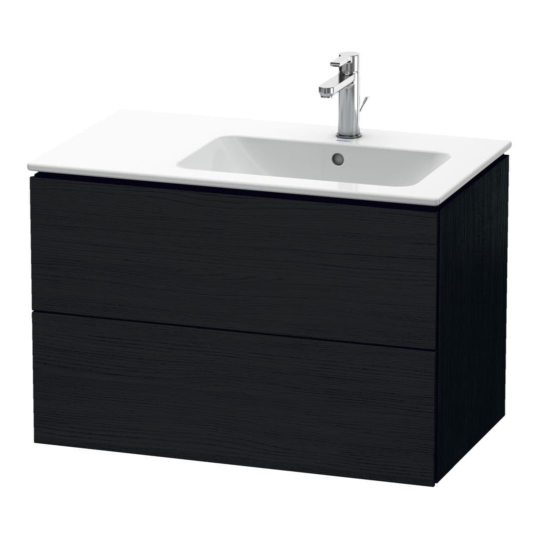 Duravit L-Cube – Έπιπλο Νιπτήρα – 820 mm, 2 συρτάρια, νιπτήρας δεξιά – Black oak Matt, Decor (LC629201616)