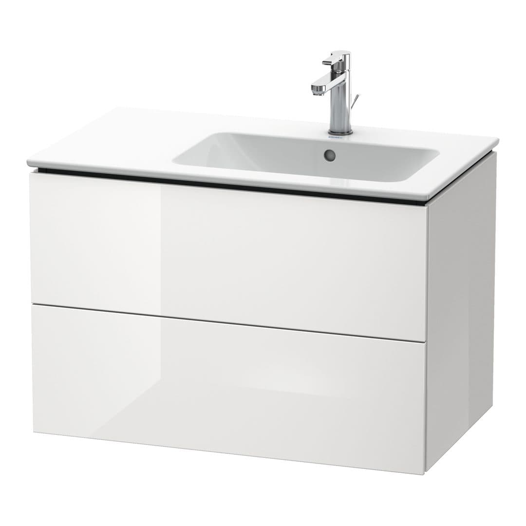 Duravit L-Cube – Έπιπλο Νιπτήρα – 820 mm, 2 συρτάρια, νιπτήρας δεξιά – White High Gloss, Decor (LC629202222)