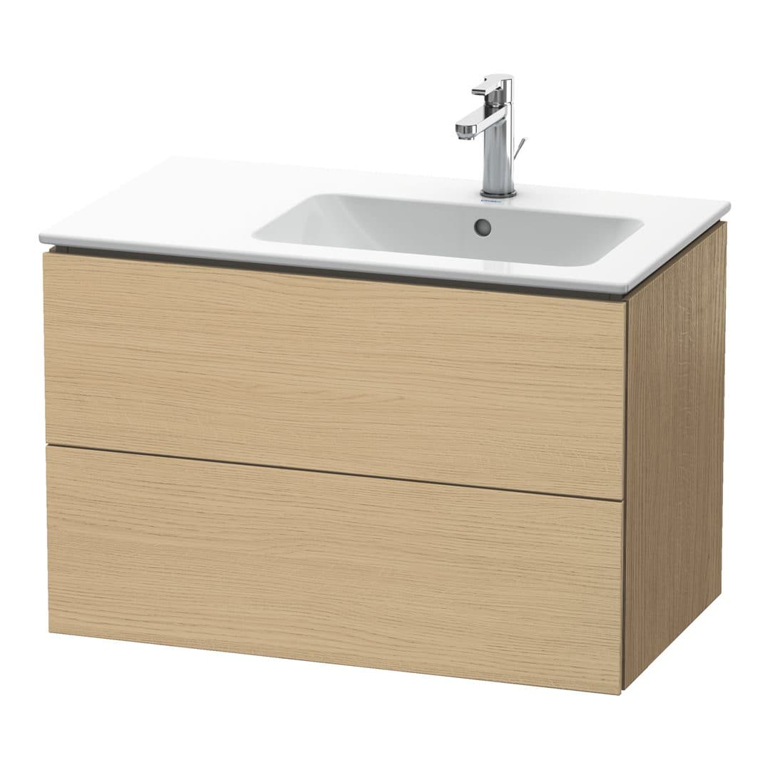Duravit L-Cube – Έπιπλο Νιπτήρα – 820 mm, 2 συρτάρια, νιπτήρας δεξιά – Natural oak, Decor (LC629203030)