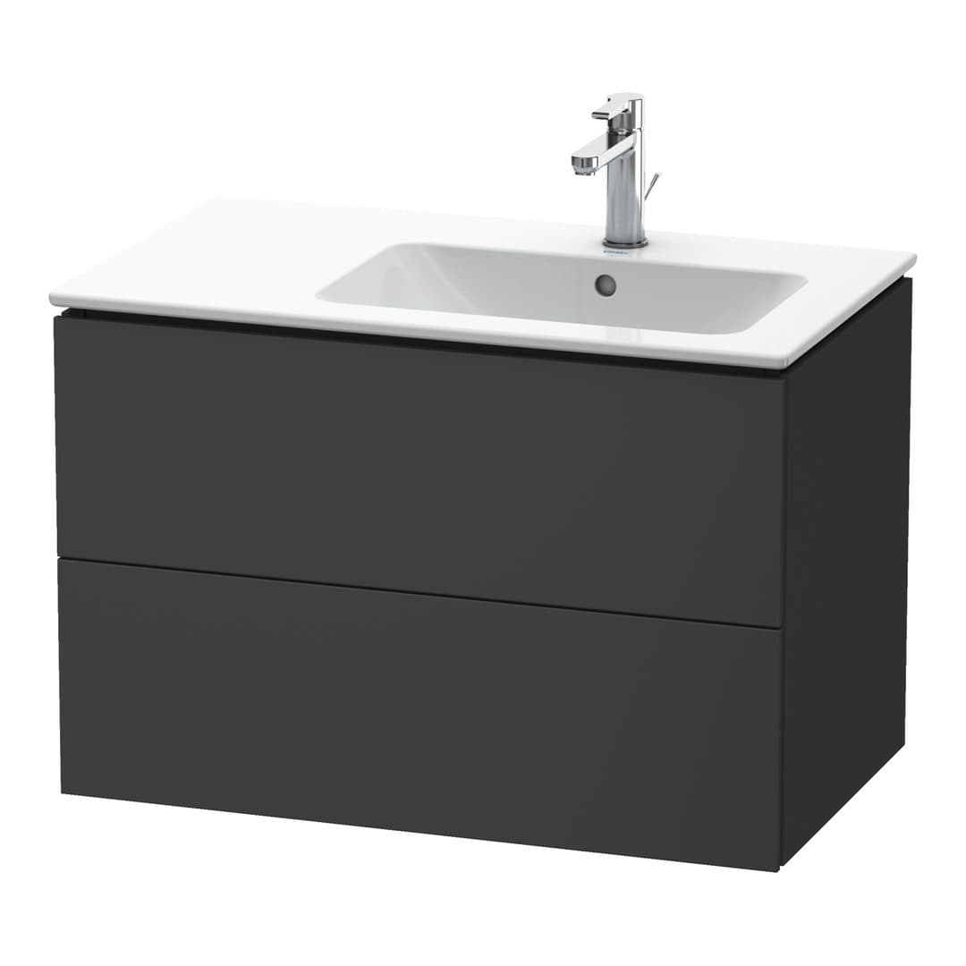 Duravit L-Cube – Έπιπλο Νιπτήρα – 820 mm, 2 συρτάρια, νιπτήρας δεξιά – Graphite Matt, Decor (LC629204949)