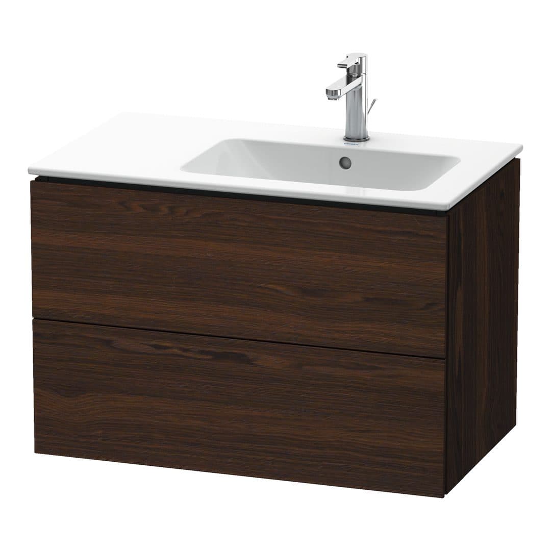 Duravit L-Cube – Έπιπλο Νιπτήρα – 820 mm, 2 συρτάρια, νιπτήρας δεξιά – Brushed walnut Matt, Real wood veneer (LC629206969)