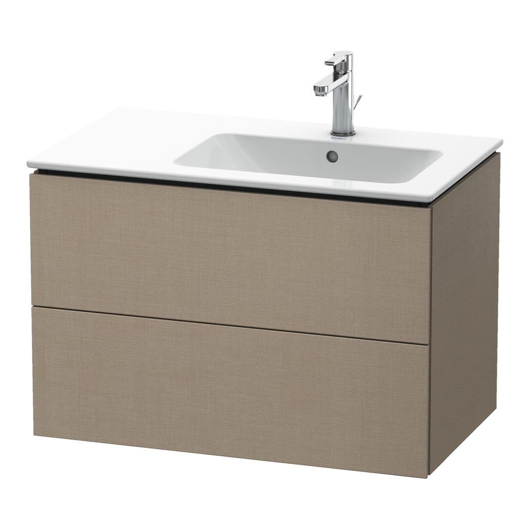 Duravit L-Cube – Έπιπλο Νιπτήρα – 820 mm, 2 συρτάρια, νιπτήρας δεξιά – Linen Matt, Decor (LC629207575)