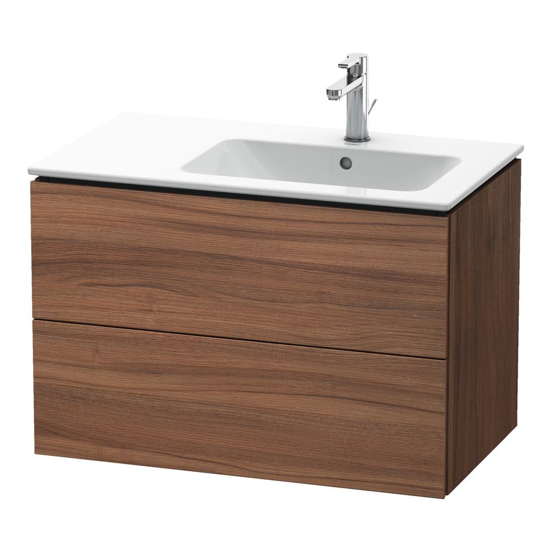Duravit L-Cube – Έπιπλο Νιπτήρα – 820 mm, 2 συρτάρια, νιπτήρας δεξιά – Walnut Matt, Decor (LC629207979)