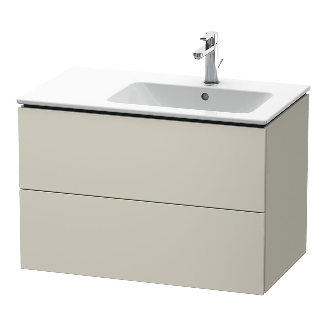 Duravit L-Cube – Έπιπλο Νιπτήρα – 820 mm, 2 συρτάρια, νιπτήρας δεξιά – Taupe Super Matt, Decor (LC629208383)