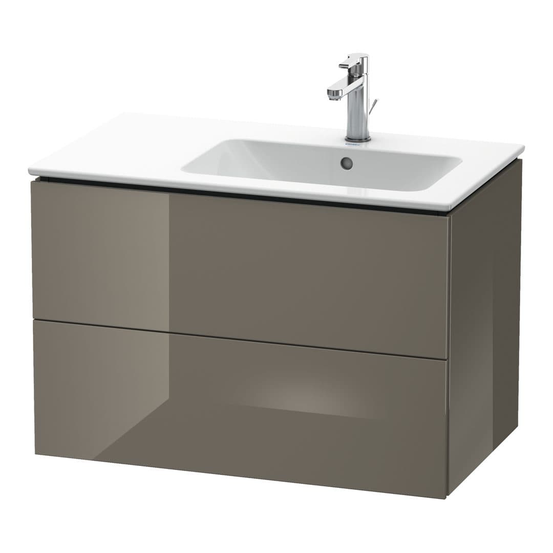 Duravit L-Cube – Έπιπλο Νιπτήρα – 820 mm, 2 συρτάρια, νιπτήρας δεξιά – Flannel Grey High Gloss, Lacquer (LC629208989)