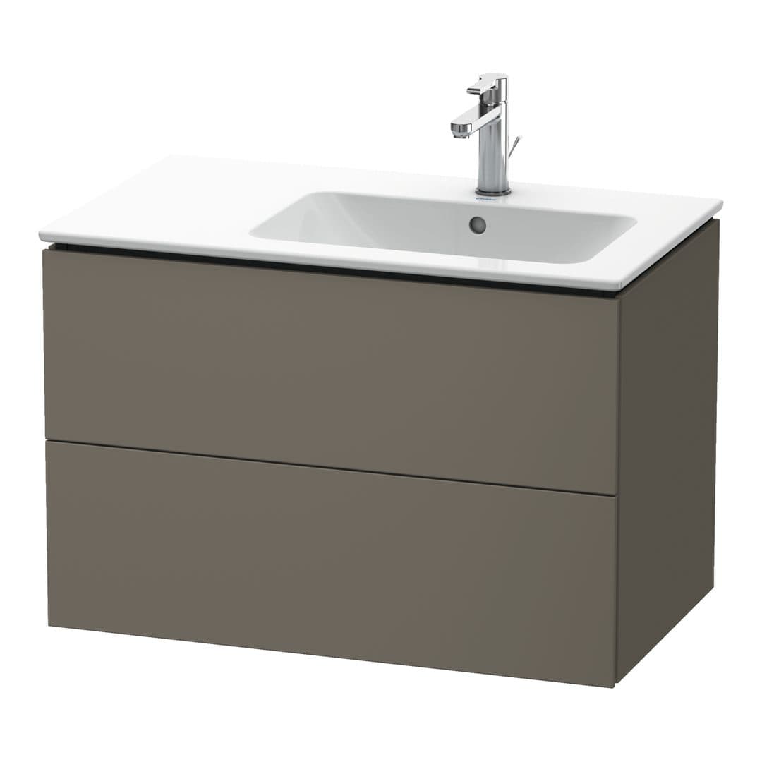 Duravit L-Cube – Έπιπλο Νιπτήρα – 820 mm, 2 συρτάρια, νιπτήρας δεξιά – Flannel Grey Satin Matt, Lacquer (LC629209090)