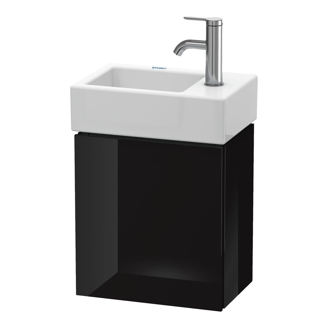 Duravit L-Cube – Έπιπλο Νιπτήρα – 364 mm, 1 πόρτα, αριστερή – Black High Gloss, Lacquer (LC6293L4040)