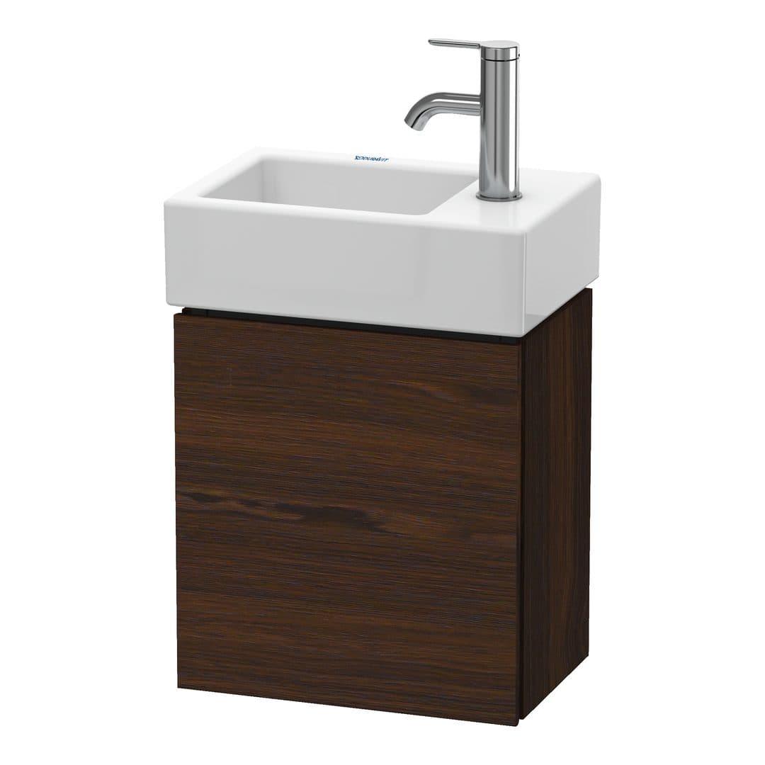 Duravit L-Cube – Έπιπλο Νιπτήρα – 364 mm, 1 πόρτα, αριστερή – Brushed walnut Matt, Real wood veneer (LC6293L6969)
