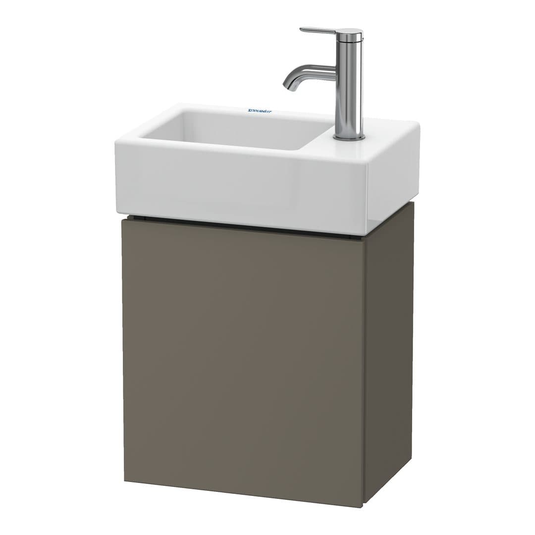 Duravit L-Cube – Έπιπλο Νιπτήρα – 364 mm, 1 πόρτα, αριστερή – Flannel Grey Satin Matt, Lacquer (LC6293L9090)