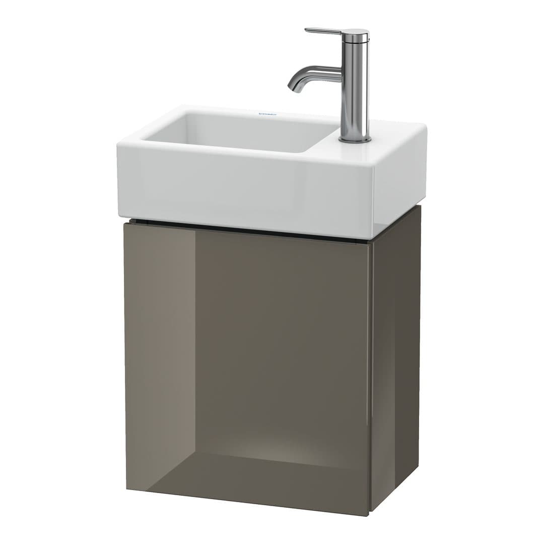Duravit L-Cube – Έπιπλο Νιπτήρα – 364 mm, 1 πόρτα, δεξιά – Flannel Grey High Gloss, Lacquer (LC6293R8989)
