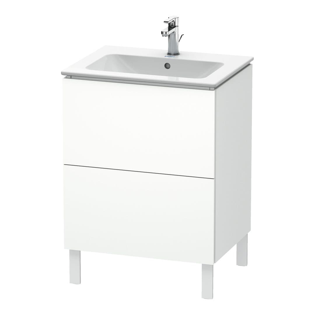 Duravit L-Cube – Έπιπλο Νιπτήρα – 620 mm, 2 συρτάρια, νιπτήρας κέντρο, 620 x 481 x 704 mm – White Matt, Decor (LC662501818)