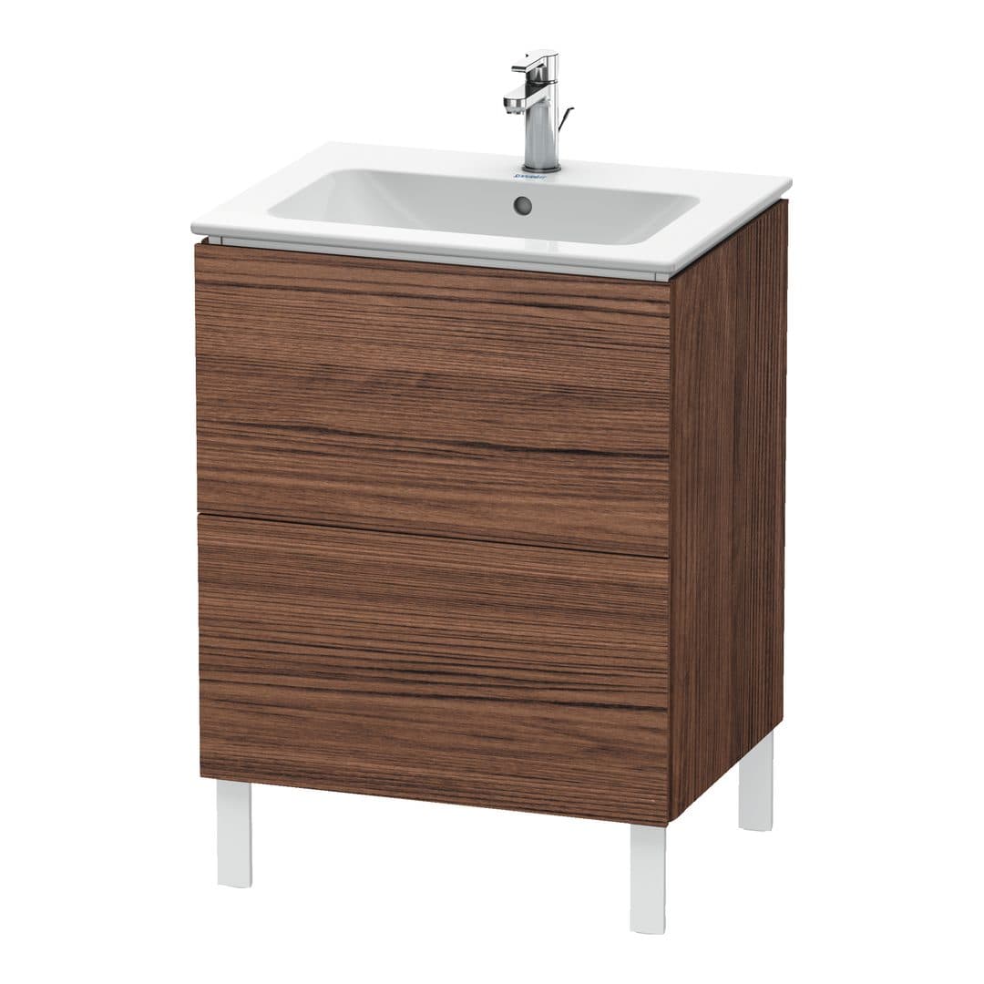 Duravit L-Cube – Έπιπλο Νιπτήρα – 620 mm, 2 συρτάρια, νιπτήρας κέντρο, 620 x 481 x 704 mm – Walnut dark Matt, Decor (LC662502121)