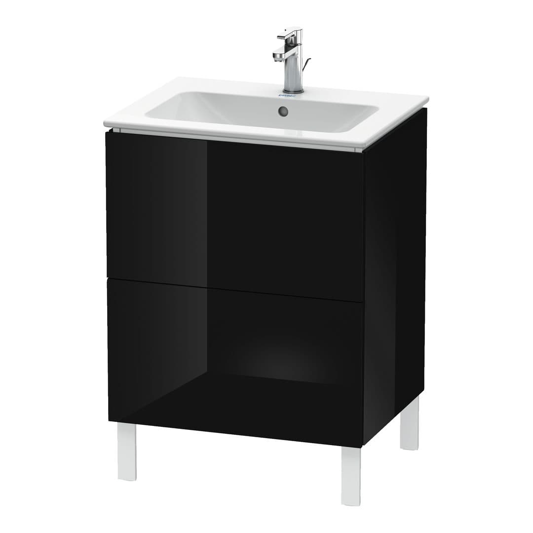 Duravit L-Cube – Έπιπλο Νιπτήρα – 620 mm, 2 συρτάρια, νιπτήρας κέντρο, 620 x 481 x 704 mm – Black High Gloss, Lacquer (LC662504040)