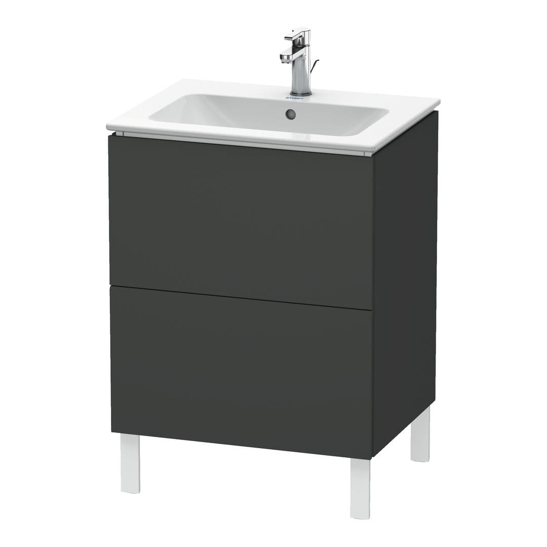 Duravit L-Cube – Έπιπλο Νιπτήρα – 620 mm, 2 συρτάρια, νιπτήρας κέντρο, 620 x 481 x 704 mm – Graphite Matt, Decor (LC662504949)