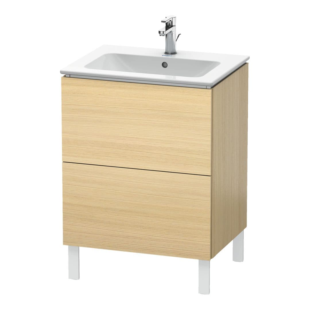 Duravit L-Cube – Έπιπλο Νιπτήρα – 620 mm, 2 συρτάρια, νιπτήρας κέντρο, 620 x 481 x 704 mm – Mediterranean oak Matt, Real wood veneer (LC662507171)