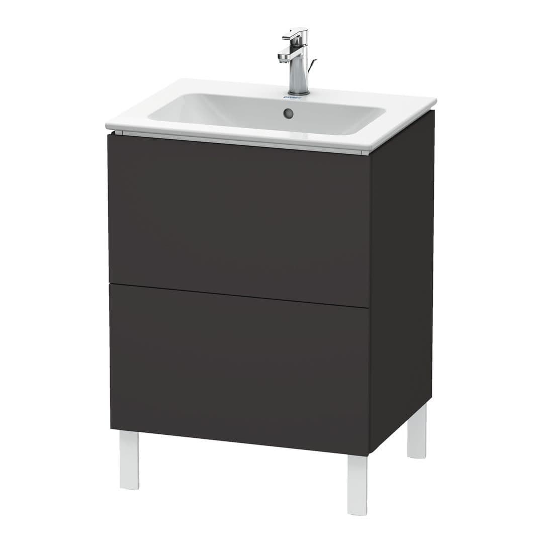 Duravit L-Cube – Έπιπλο Νιπτήρα – 620 mm, 2 συρτάρια, νιπτήρας κέντρο, 620 x 481 x 704 mm – Graphite Super Matt, Decor (LC662508080)