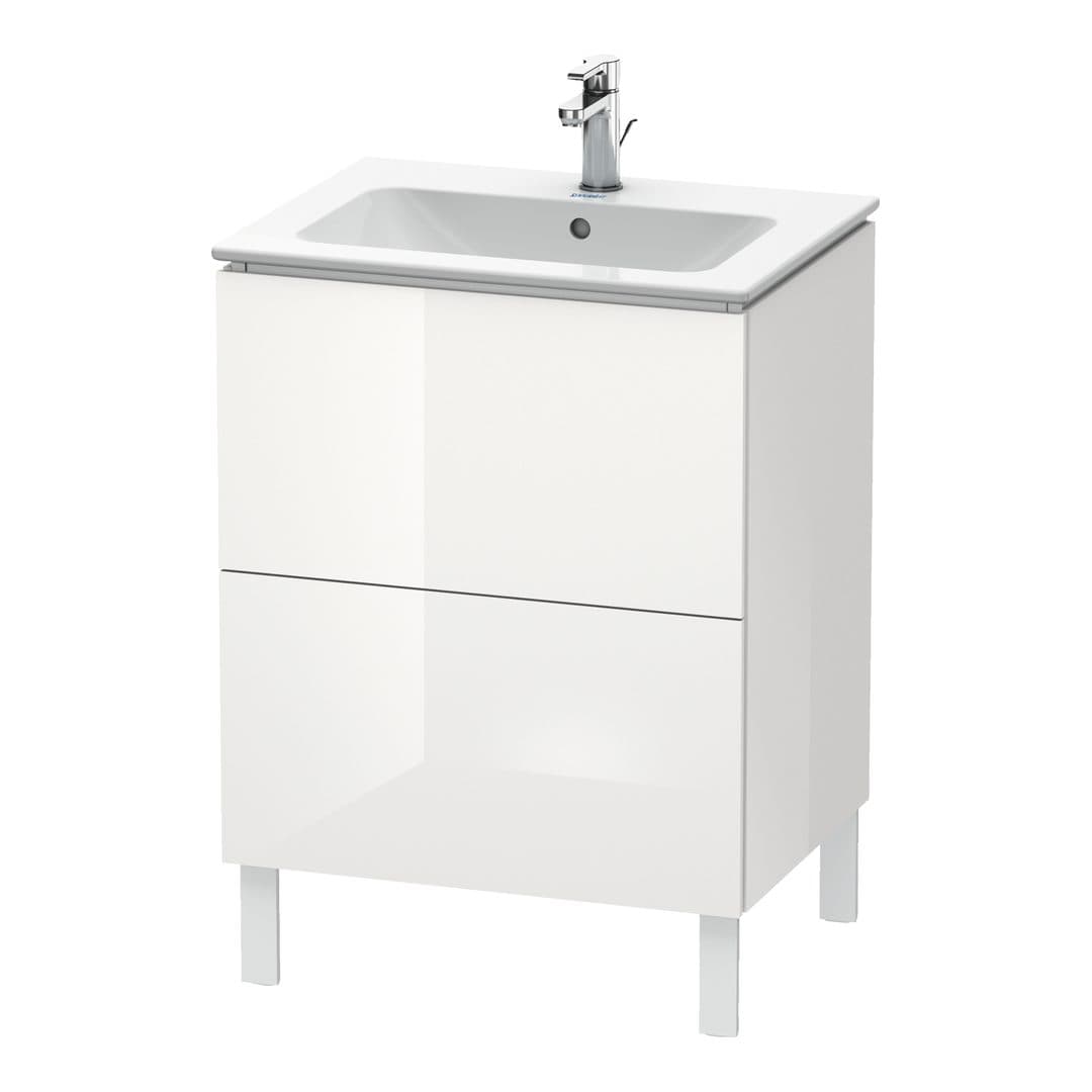 Duravit L-Cube – Έπιπλο Νιπτήρα – 620 mm, 2 συρτάρια, νιπτήρας κέντρο, 620 x 481 x 704 mm – White High Gloss, Lacquer (LC662508585)