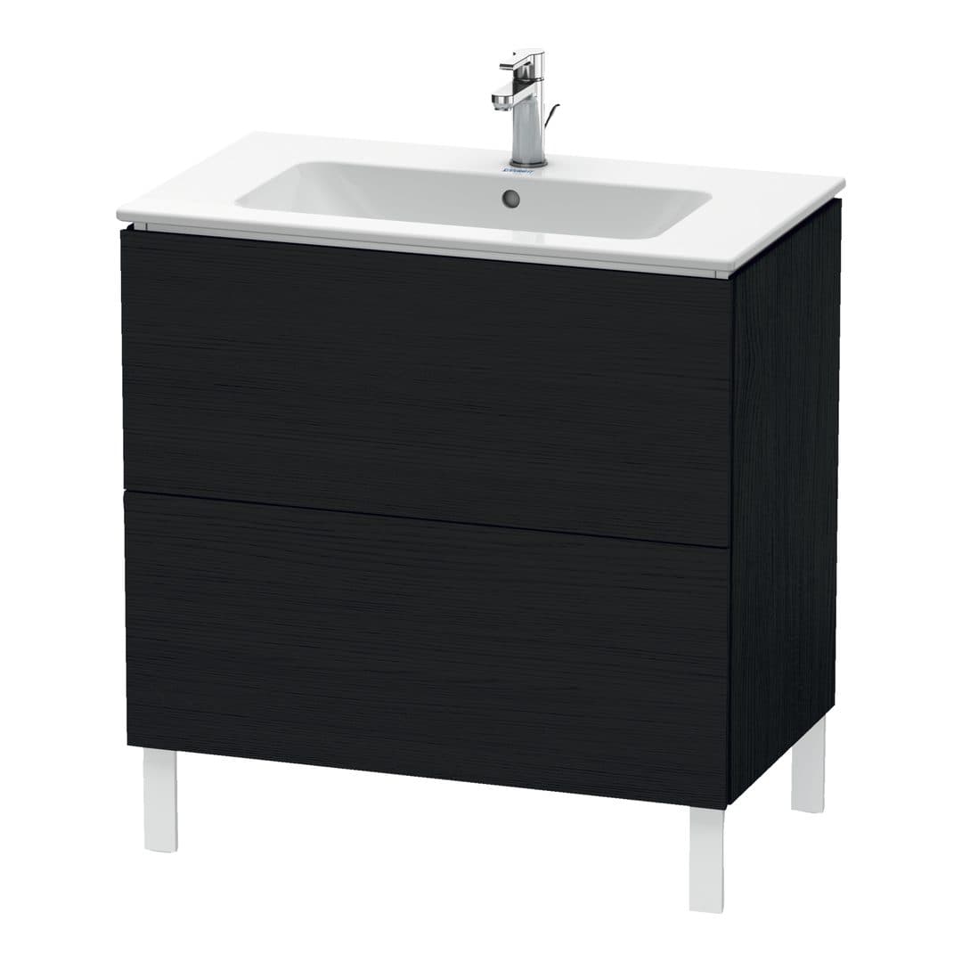 Duravit L-Cube – Έπιπλο Νιπτήρα – 820 mm, 2 συρτάρια, νιπτήρας κέντρο, 820 x 481 x 704 mm – Black oak Matt, Decor (LC662601616)