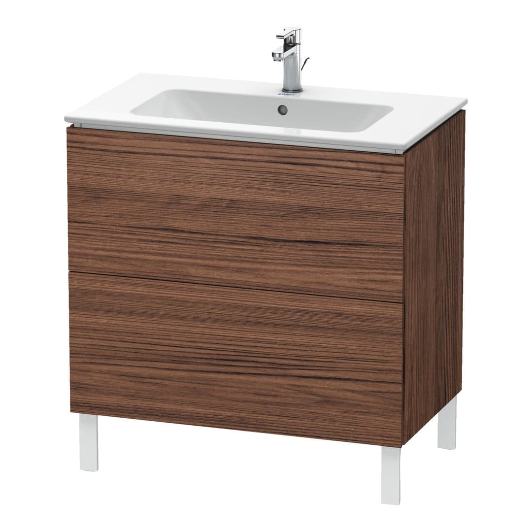 Duravit L-Cube – Έπιπλο Νιπτήρα – 820 mm, 2 συρτάρια, νιπτήρας κέντρο, 820 x 481 x 704 mm – Walnut dark Matt, Decor (LC662602121)