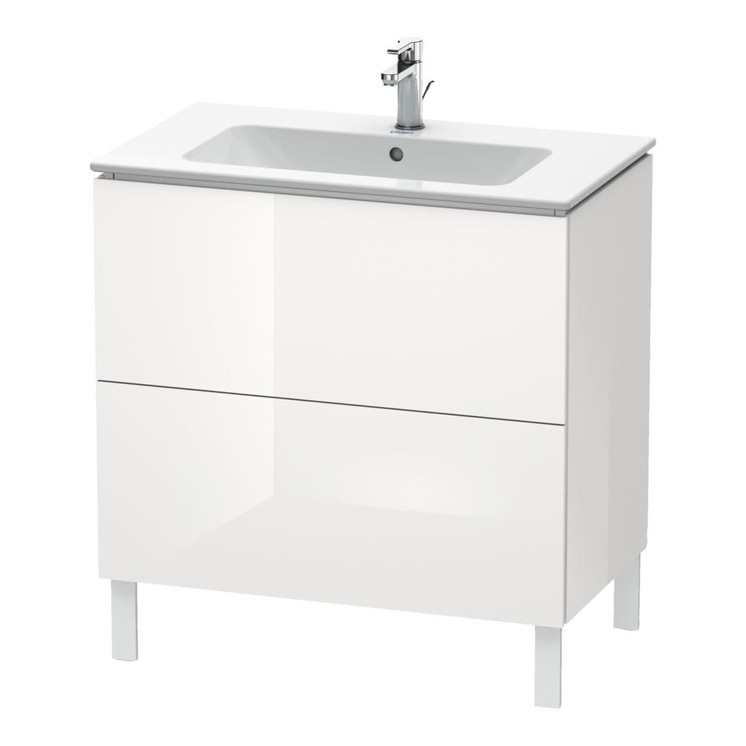 Duravit L-Cube – Έπιπλο Νιπτήρα – 820 mm, 2 συρτάρια, νιπτήρας κέντρο, 820 x 481 x 704 mm – White High Gloss, Decor (LC662602222)