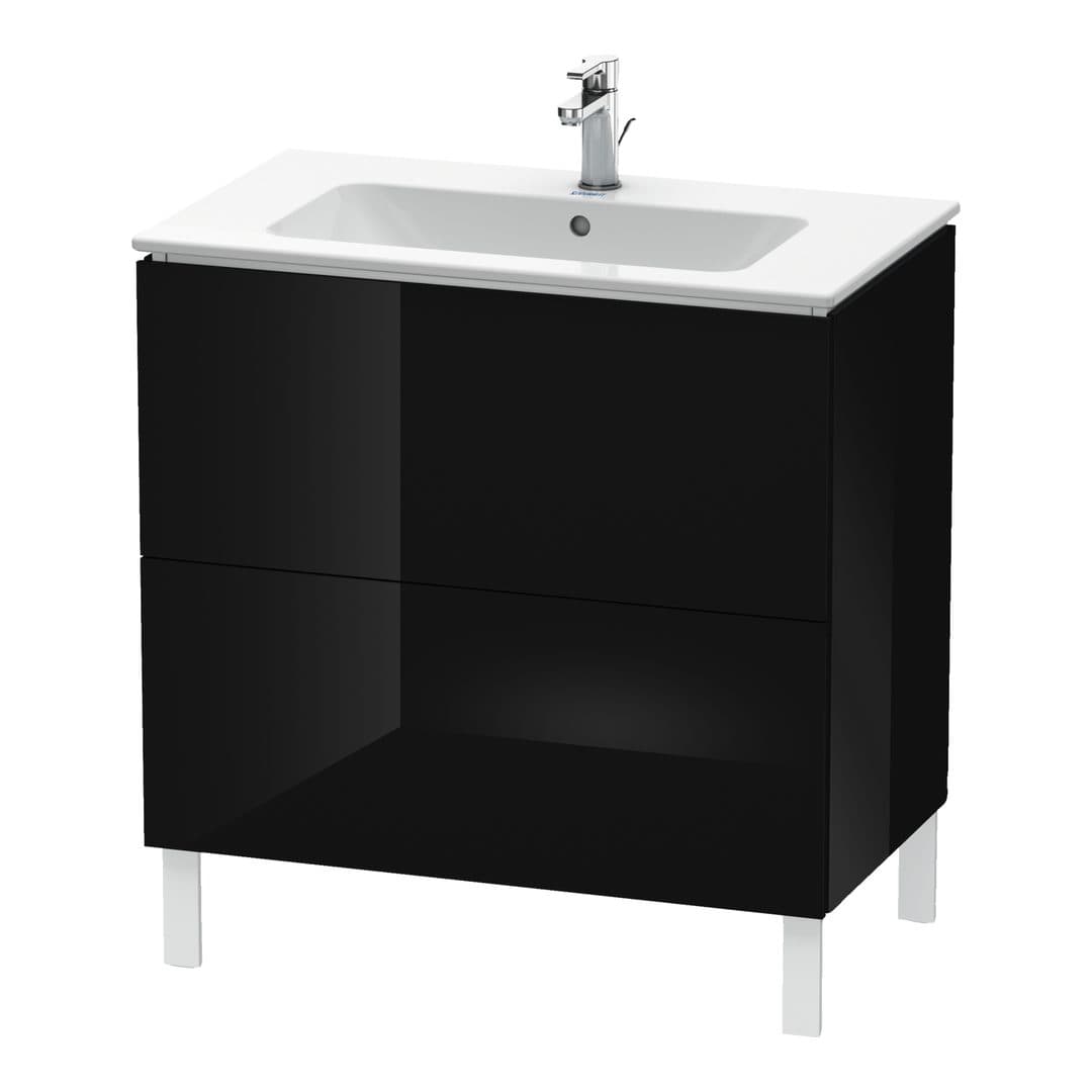 Duravit L-Cube – Έπιπλο Νιπτήρα – 820 mm, 2 συρτάρια, νιπτήρας κέντρο, 820 x 481 x 704 mm – Black High Gloss, Lacquer (LC662604040)