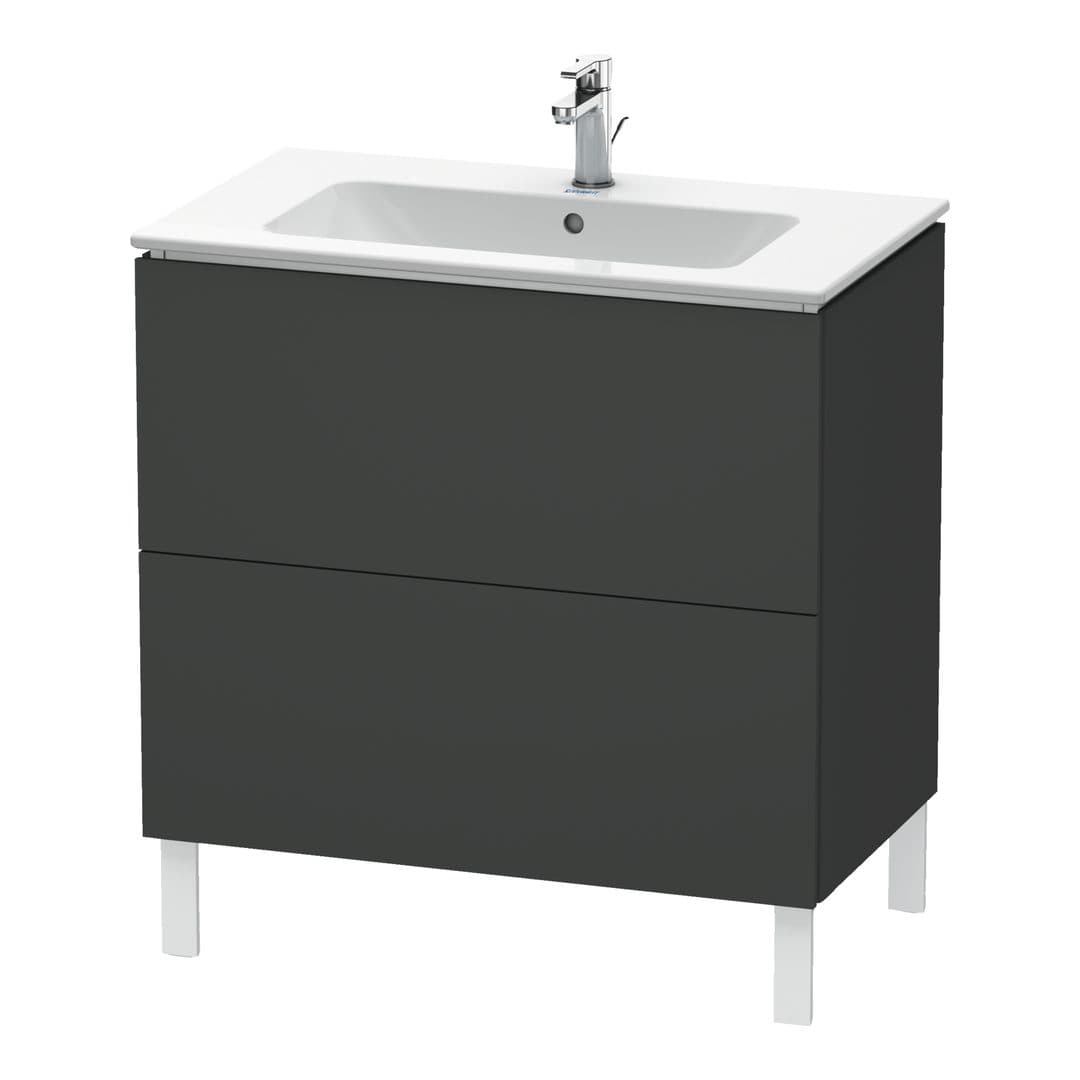 Duravit L-Cube – Έπιπλο Νιπτήρα – 820 mm, 2 συρτάρια, νιπτήρας κέντρο, 820 x 481 x 704 mm – Graphite Matt, Decor (LC662604949)