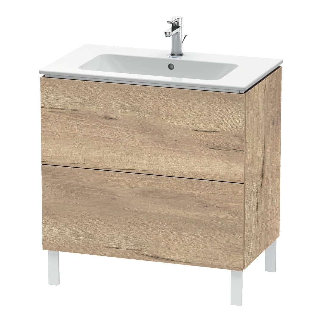 Duravit L-Cube – Έπιπλο Νιπτήρα – 820 mm, 2 συρτάρια, νιπτήρας κέντρο, 820 x 481 x 704 mm – Marbled Oak Matt, Decor (LC662605555)
