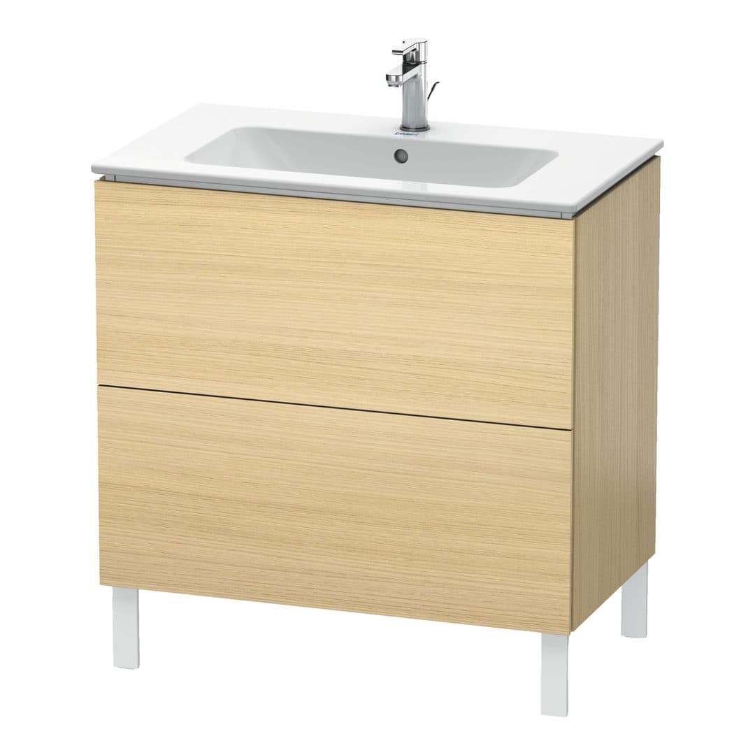 Duravit L-Cube – Έπιπλο Νιπτήρα – 820 mm, 2 συρτάρια, νιπτήρας κέντρο, 820 x 481 x 704 mm – Mediterranean oak Matt, Real wood veneer (LC662607171)