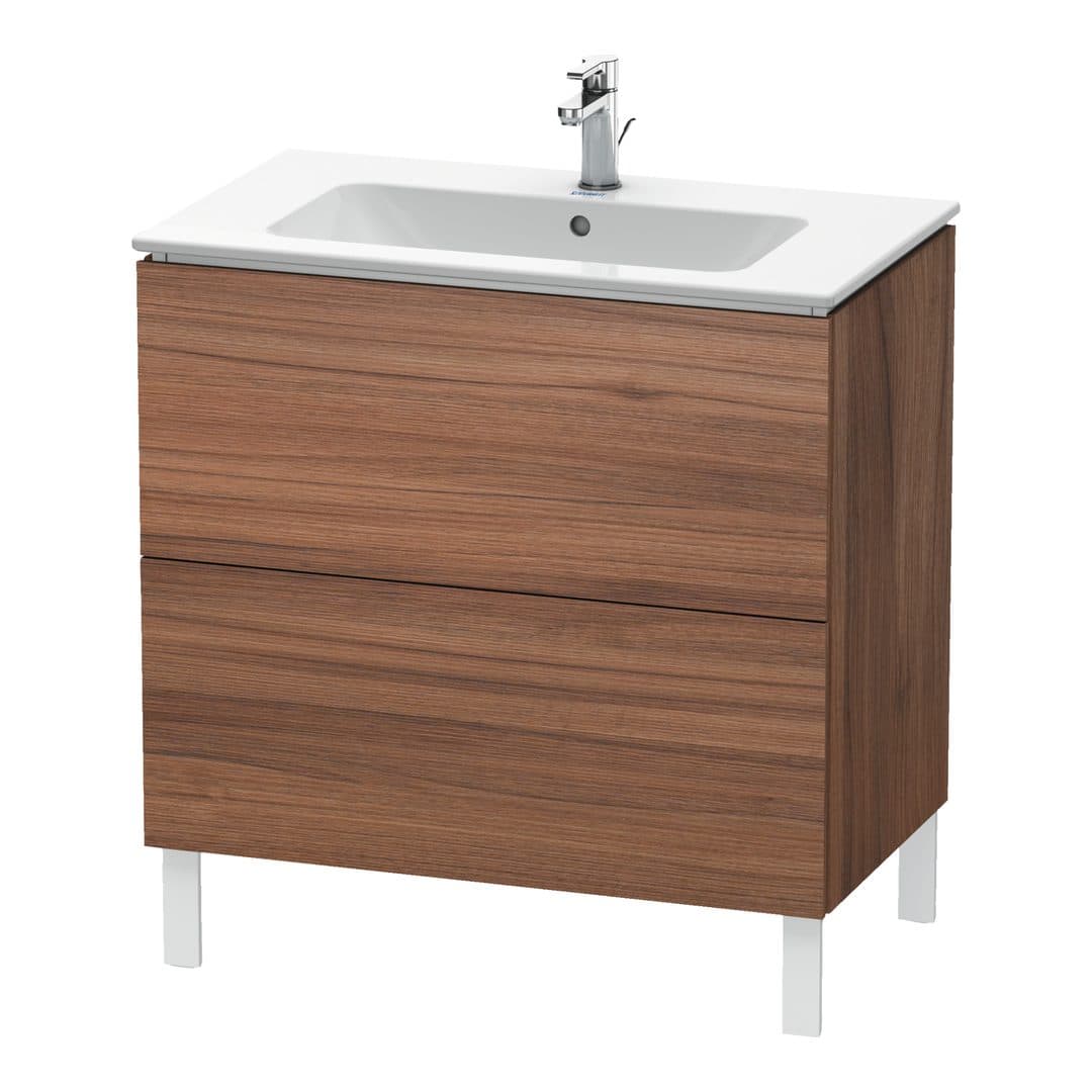 Duravit L-Cube – Έπιπλο Νιπτήρα – 820 mm, 2 συρτάρια, νιπτήρας κέντρο, 820 x 481 x 704 mm – Walnut Matt, Decor (LC662607979)