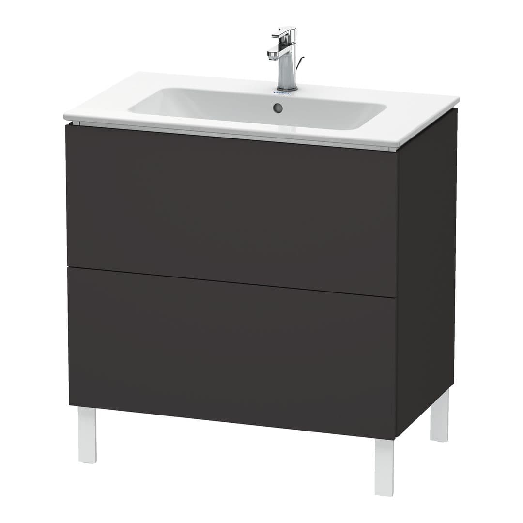 Duravit L-Cube – Έπιπλο Νιπτήρα – 820 mm, 2 συρτάρια, νιπτήρας κέντρο, 820 x 481 x 704 mm – Graphite Super Matt, Decor (LC662608080)