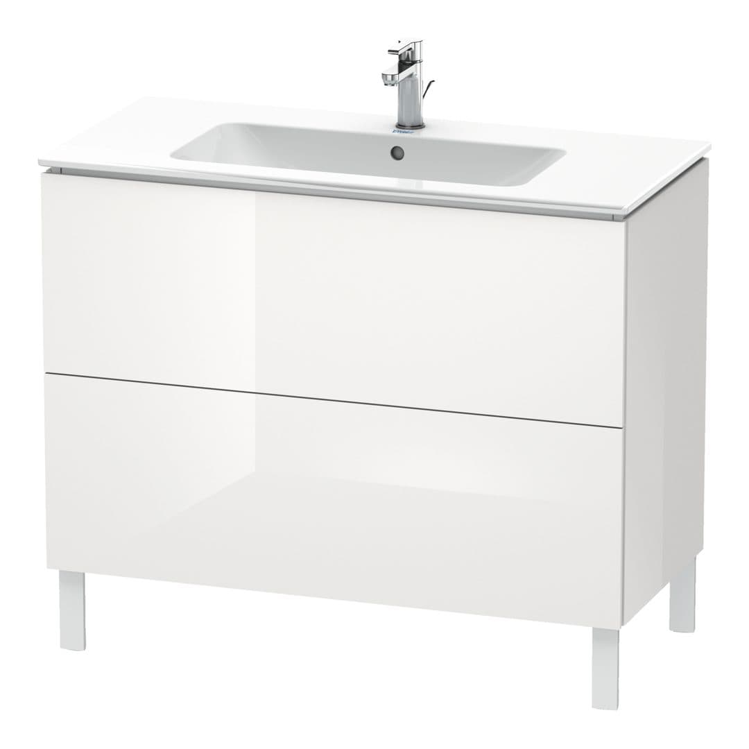 Duravit L-Cube – Έπιπλο Νιπτήρα – 1020 mm, 2 συρτάρια, νιπτήρας κέντρο, 1020 x 481 x 704 mm – White High Gloss, Decor (LC662702222)