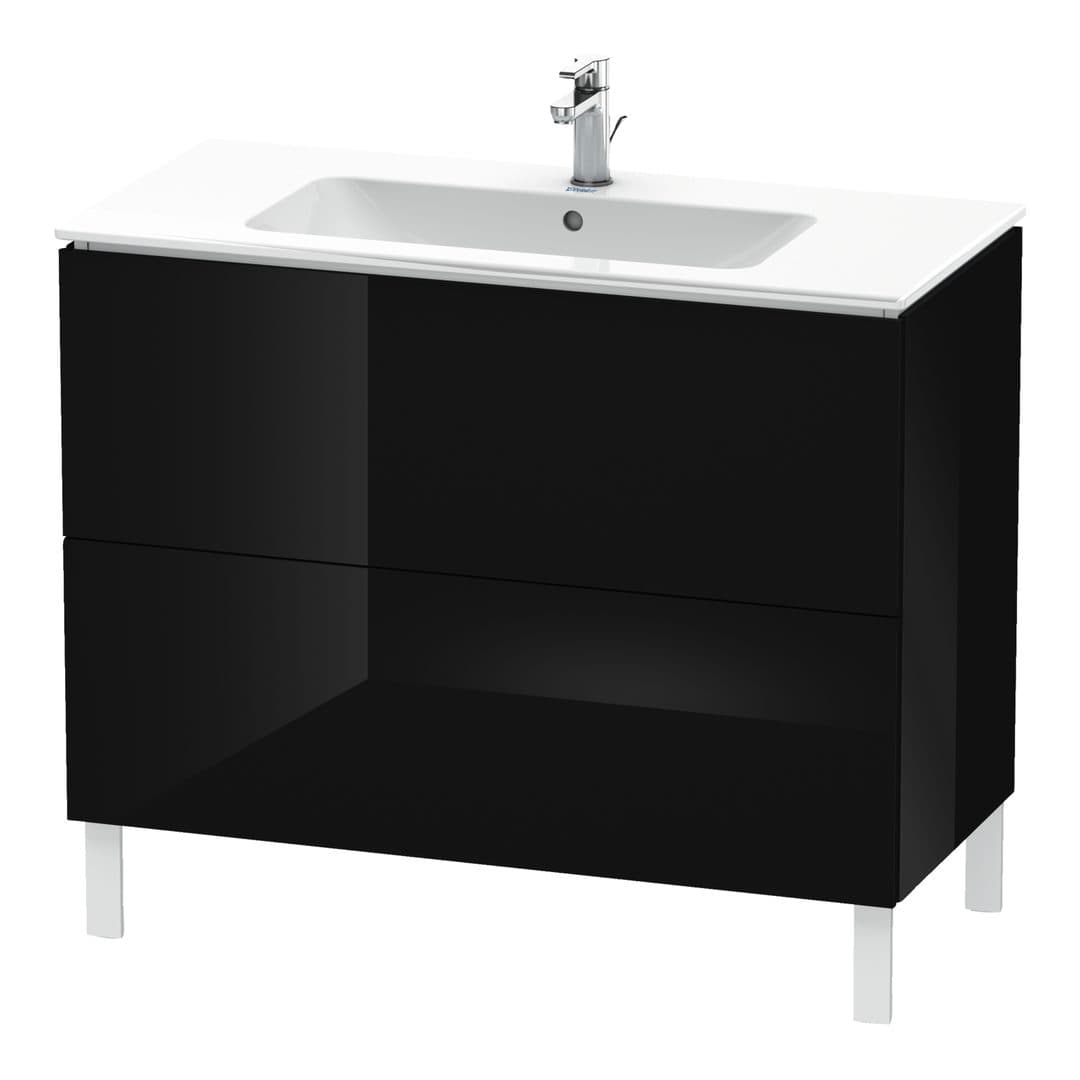 Duravit L-Cube – Έπιπλο Νιπτήρα – 1020 mm, 2 συρτάρια, νιπτήρας κέντρο, 1020 x 481 x 704 mm – Black High Gloss, Lacquer (LC662704040)