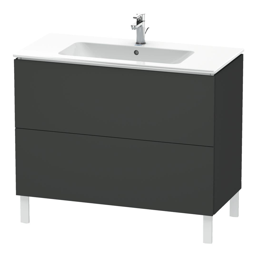 Duravit L-Cube – Έπιπλο Νιπτήρα – 1020 mm, 2 συρτάρια, νιπτήρας κέντρο, 1020 x 481 x 704 mm – Graphite Matt, Decor (LC662704949)