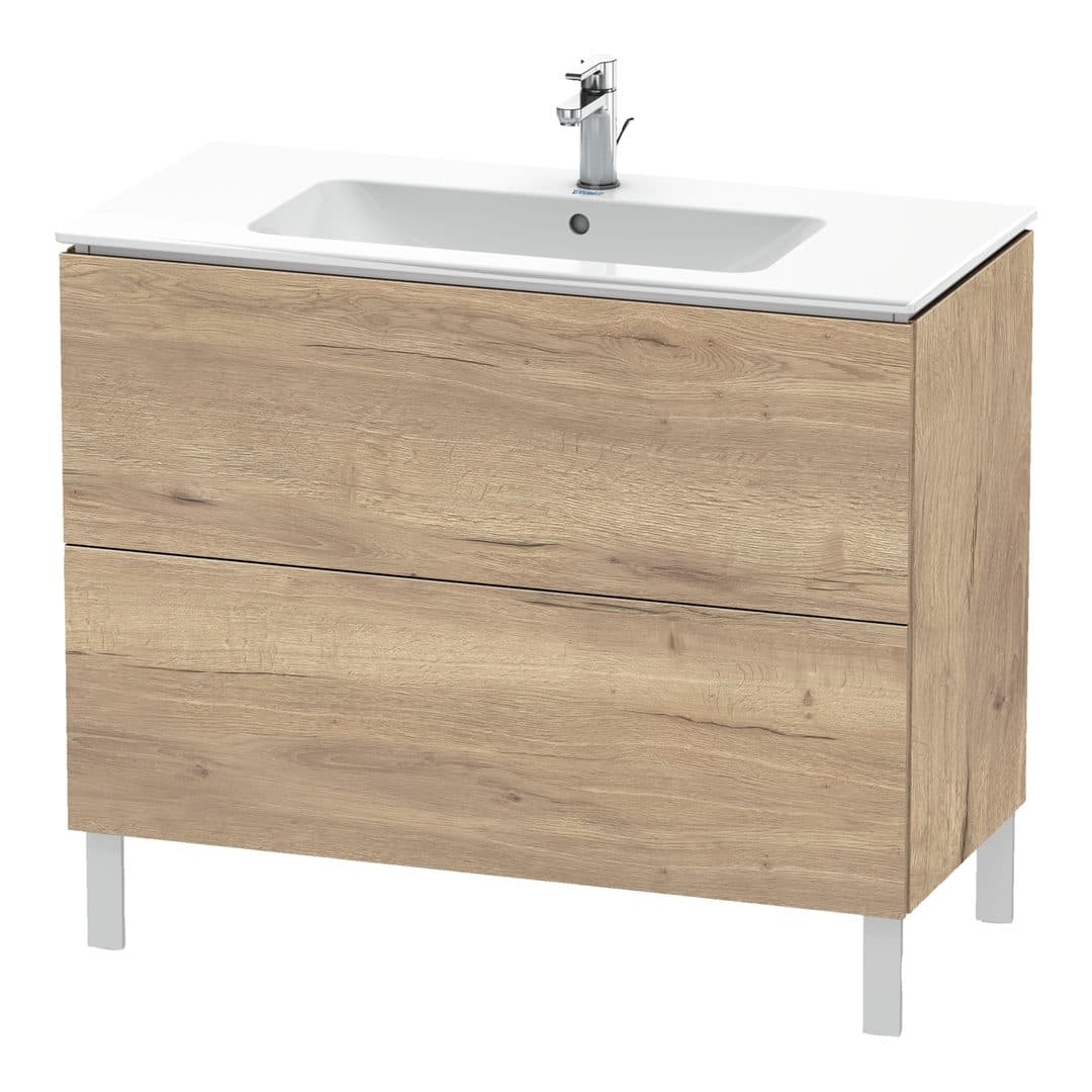 Duravit L-Cube – Έπιπλο Νιπτήρα – 1020 mm, 2 συρτάρια, νιπτήρας κέντρο, 1020 x 481 x 704 mm – Marbled Oak Matt, Decor (LC662705555)