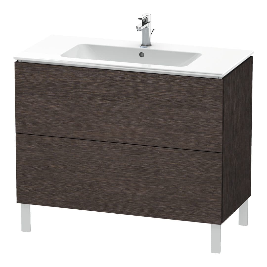 Duravit L-Cube – Έπιπλο Νιπτήρα – 1020 mm, 2 συρτάρια, νιπτήρας κέντρο, 1020 x 481 x 704 mm – Brushed dark oak Matt, Real wood veneer (LC662707272)