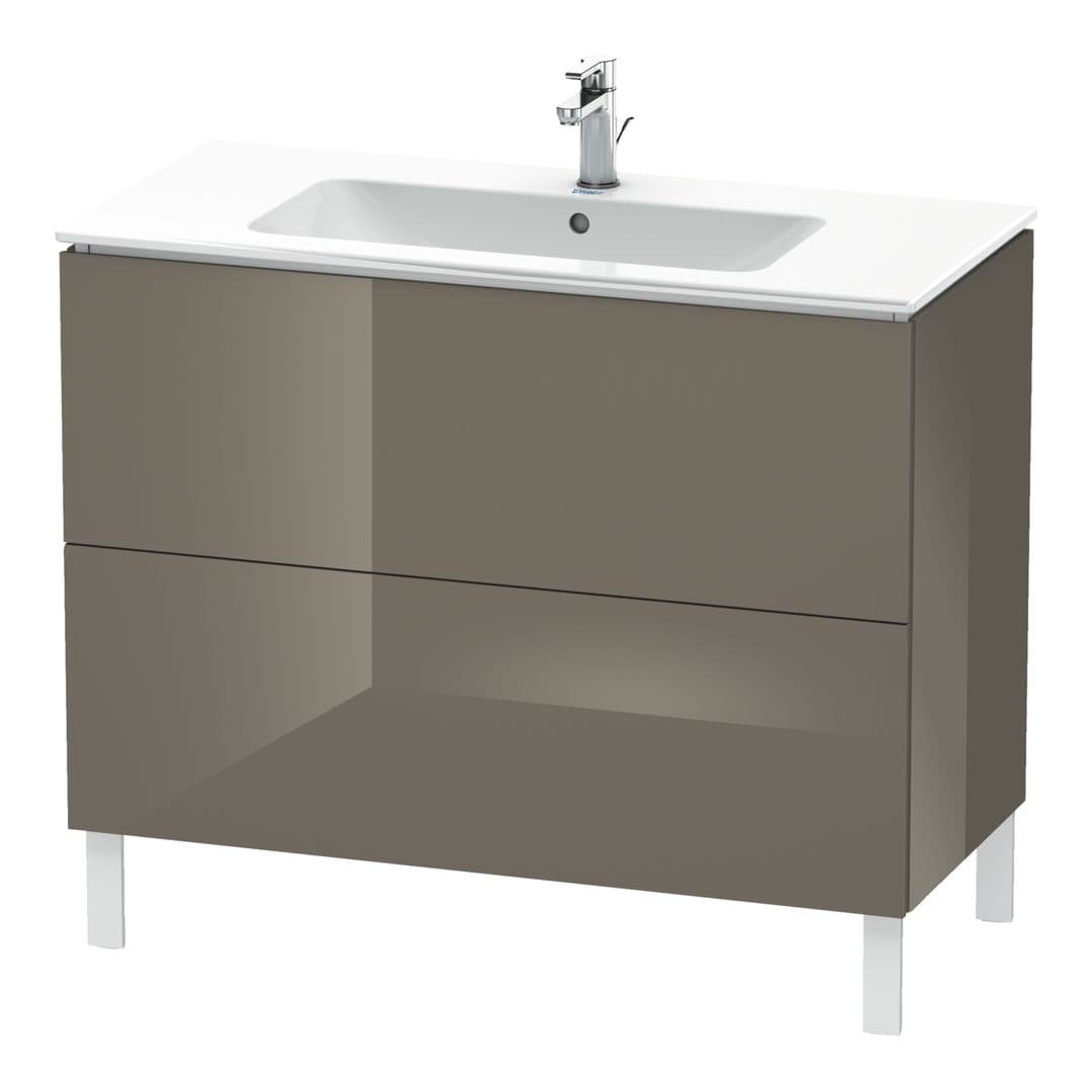 Duravit L-Cube – Έπιπλο Νιπτήρα – 1020 mm, 2 συρτάρια, νιπτήρας κέντρο, 1020 x 481 x 704 mm – Flannel Grey High Gloss, Lacquer (LC662708989)