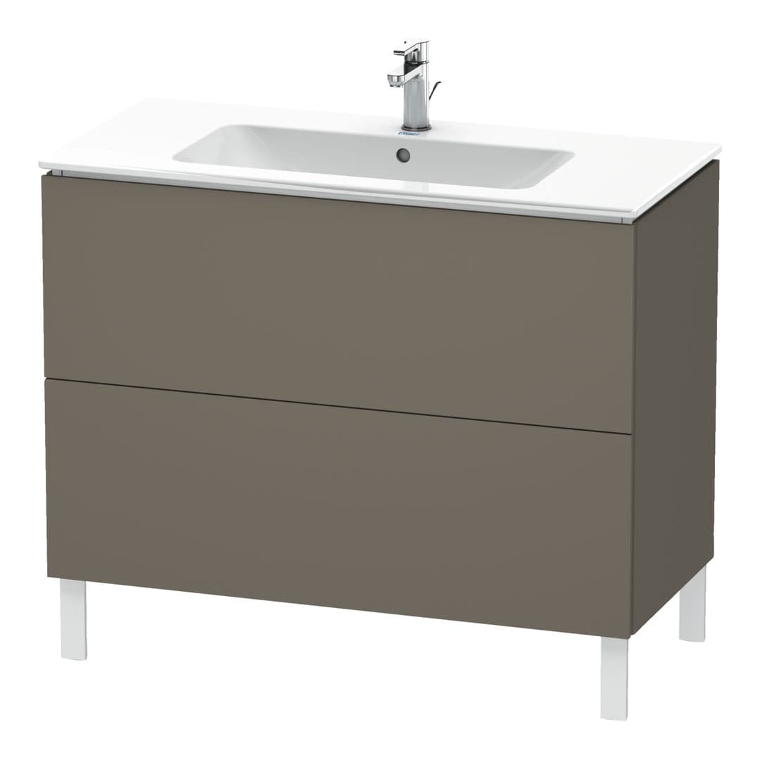 Duravit L-Cube – Έπιπλο Νιπτήρα – 1020 mm, 2 συρτάρια, νιπτήρας κέντρο, 1020 x 481 x 704 mm – Flannel Grey Satin Matt, Lacquer (LC662709090)