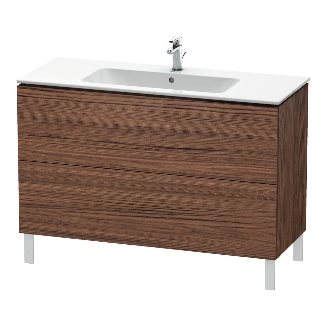 Duravit L-Cube – Έπιπλο Νιπτήρα – 1220 mm, 2 συρτάρια, νιπτήρας κέντρο, 1220 x 481 x 704 mm – Walnut dark Matt, Decor (LC662802121)