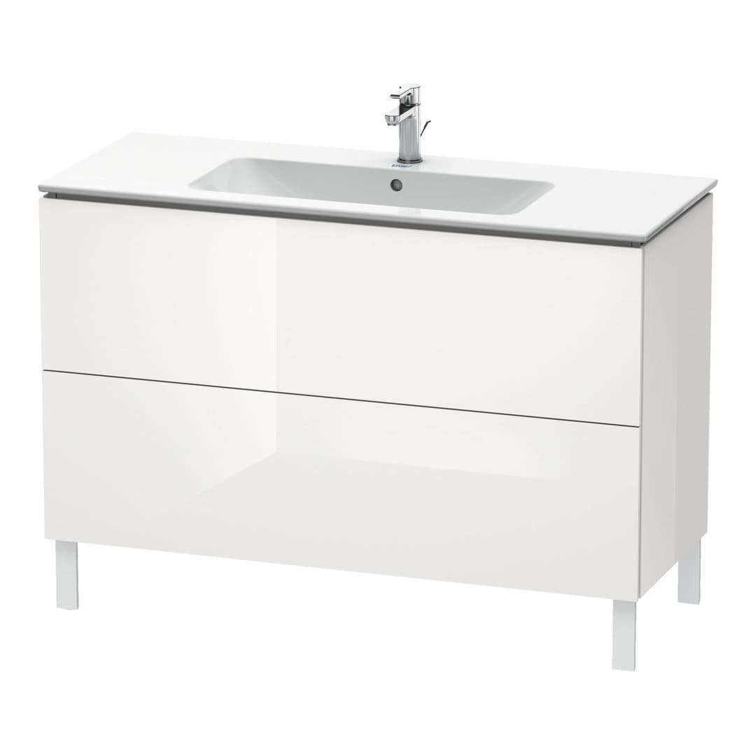 Duravit L-Cube – Έπιπλο Νιπτήρα – 1220 mm, 2 συρτάρια, νιπτήρας κέντρο, 1220 x 481 x 704 mm – White High Gloss, Decor (LC662802222)