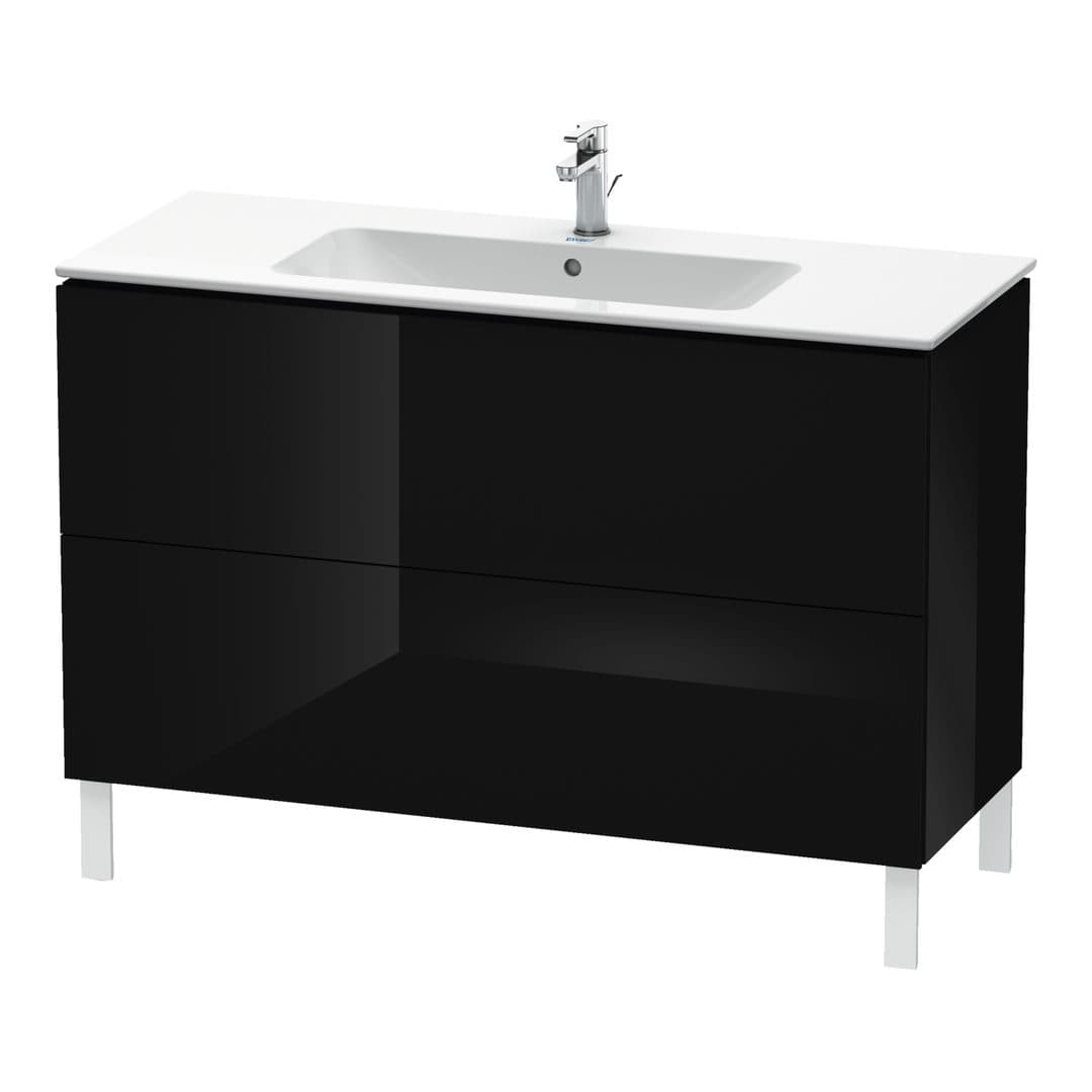 Duravit L-Cube – Έπιπλο Νιπτήρα – 1220 mm, 2 συρτάρια, νιπτήρας κέντρο, 1220 x 481 x 704 mm – Black High Gloss, Lacquer (LC662804040)